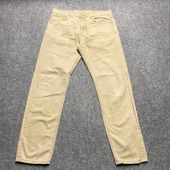 Levis Jeans Men 34x31 Khaki 508 Regular Fit Tapered Leg Light Wash Tag 34x32 - Picture 1 of 11